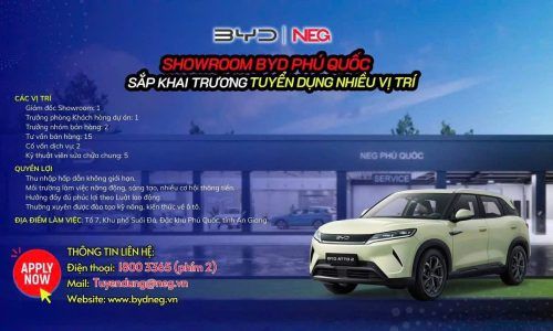 SHOWROOM BYD PHÚ QUỐC TUYỂN DỤNG