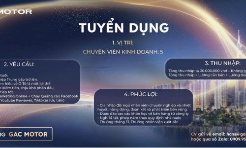 GAC MOTOR TÂN SƠN NHẤT TUYỂN DỤNG