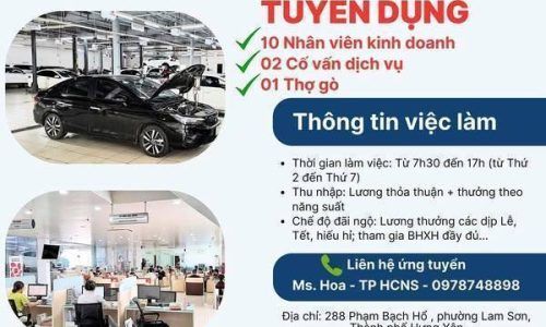 HONDA Ô TÔ HƯNG YÊN TUYỂN DỤNG