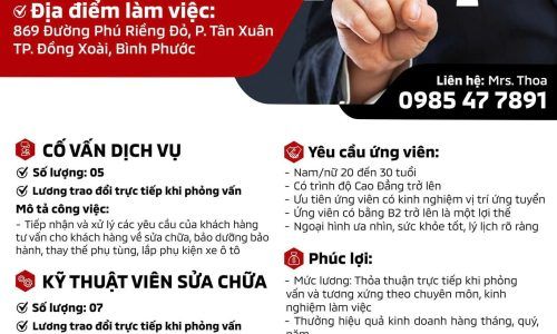 CÔNG TY CP Ô TÔ BÌNH THUẬN TUYỂN DỤNG